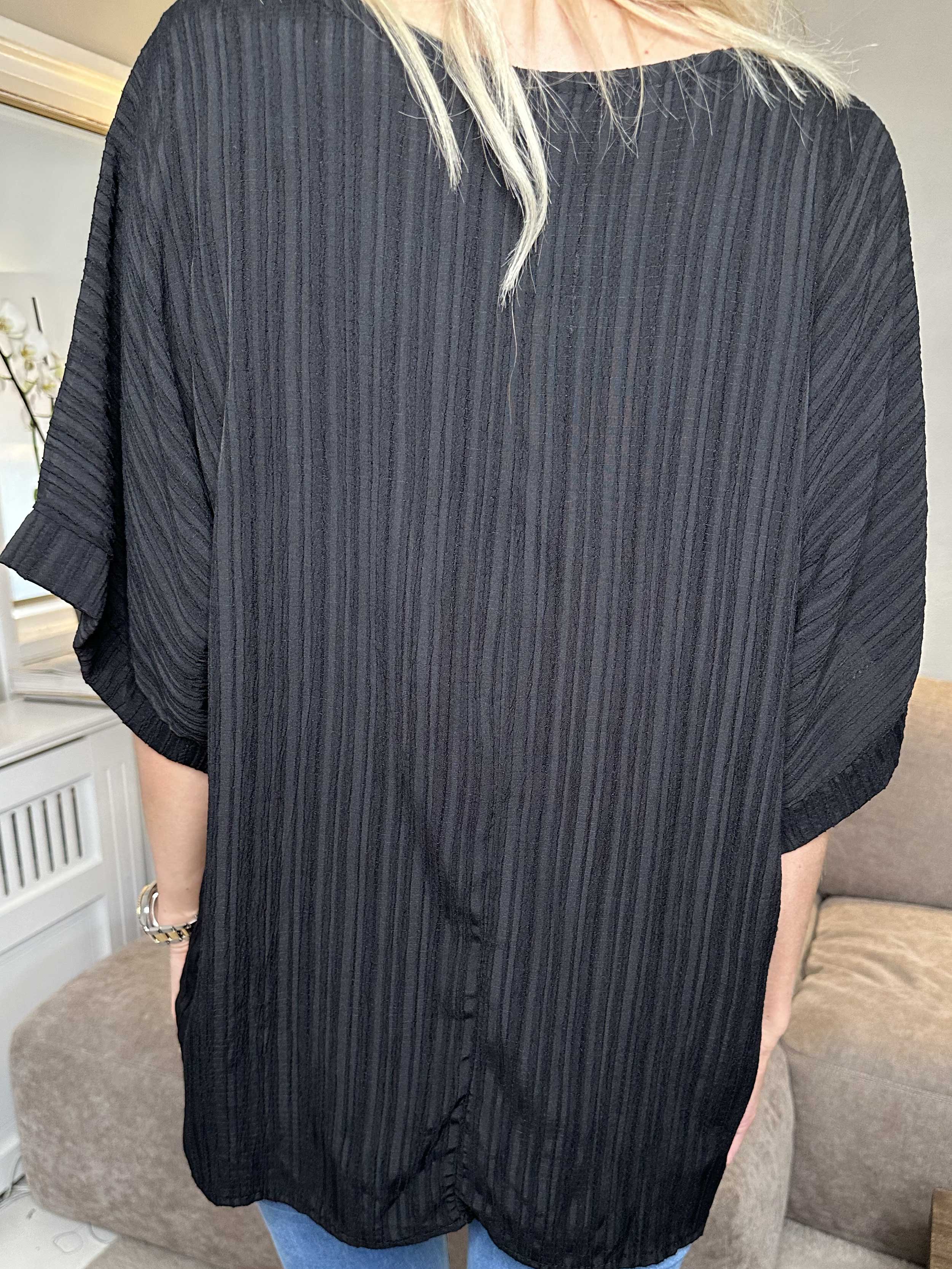 Cindy - Enfärgad blus i crepe-look